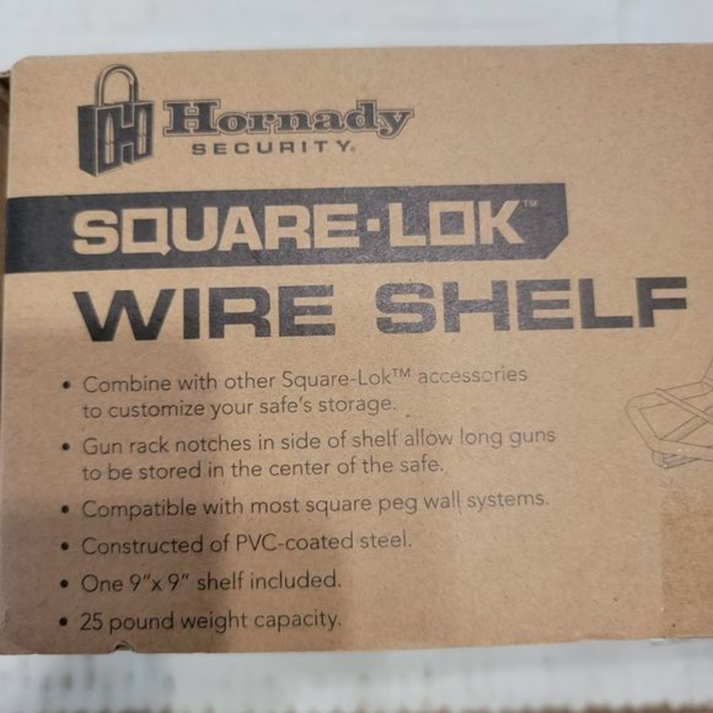 Hornady Security 9x9 Square-Lok‎ Wire Shelf 25 lb wt capacity use w/ square peg
